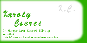karoly cserei business card